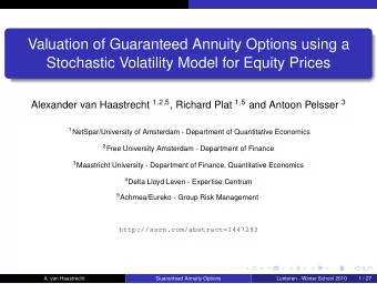 Valuation of Guaranteed Annuity Options using a  Stochastic Volatility Model for Equity Prices