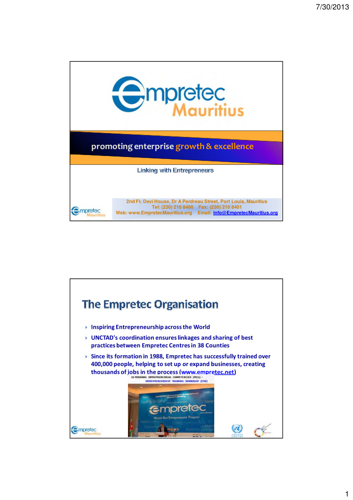 promoting enterprise growth excellence