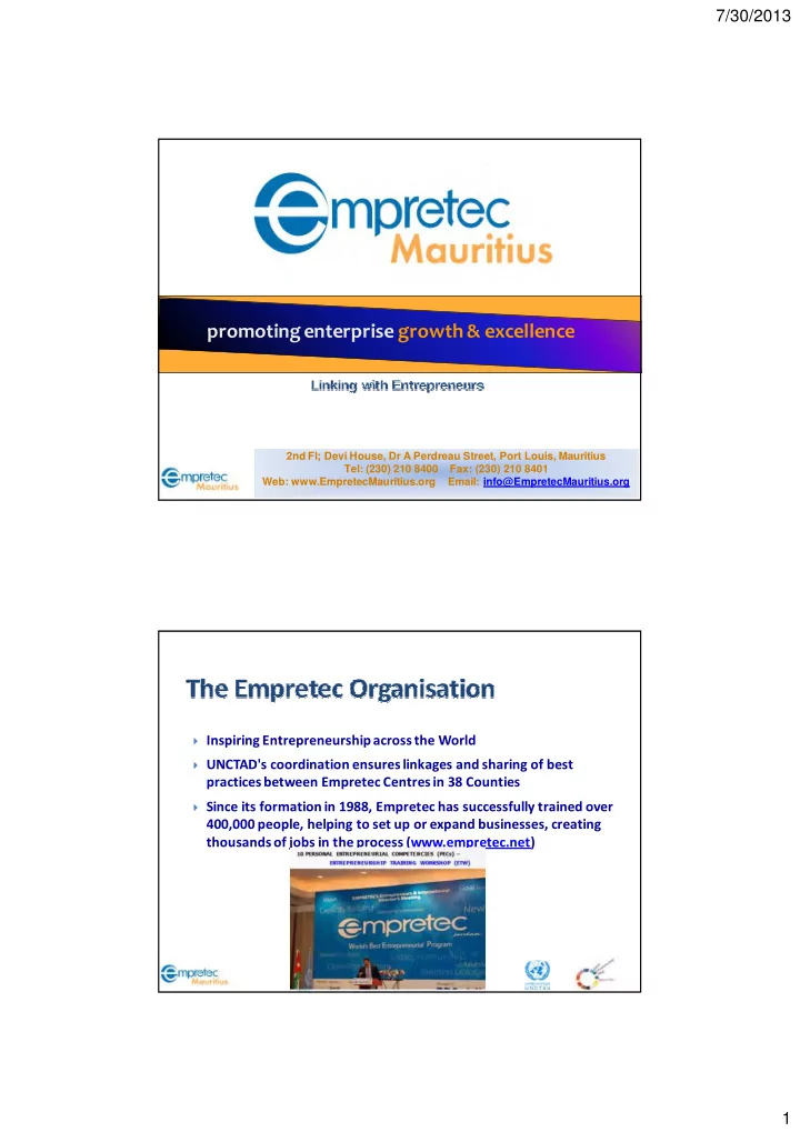 promoting enterprise growth excellence