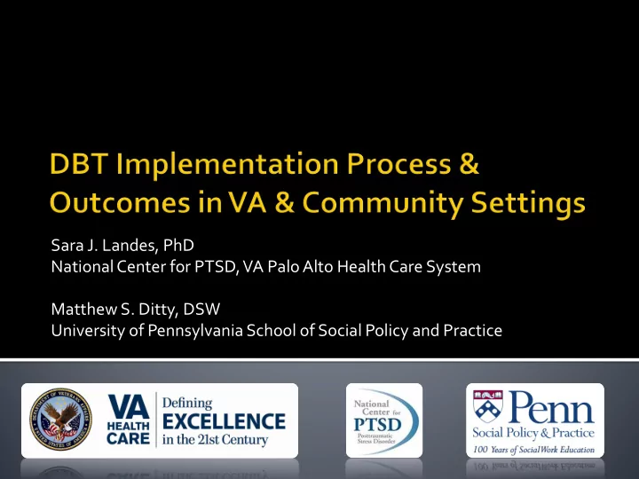 sara j landes phd national center for ptsd va palo alto