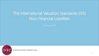 Th  The In  e Internatio  ernational  nal Valuatio  luation  n Standar  andards  ds (IVS)  S)  No