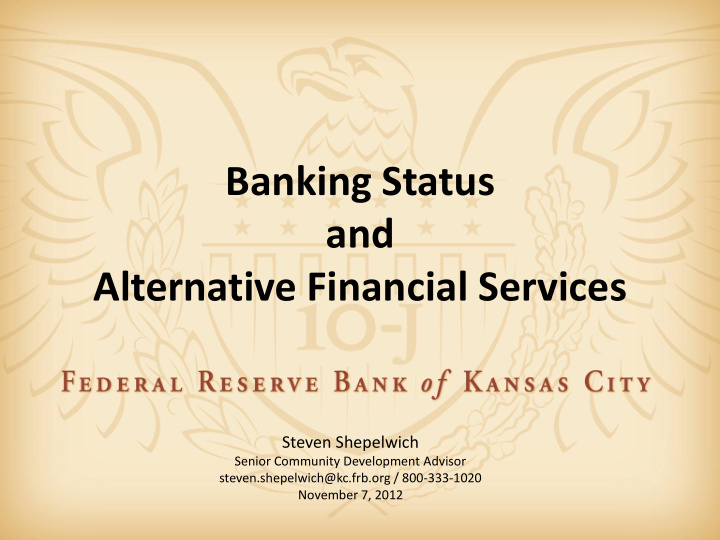 banking status and alternative financial services