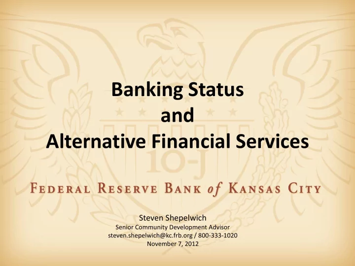 banking status and alternative financial services