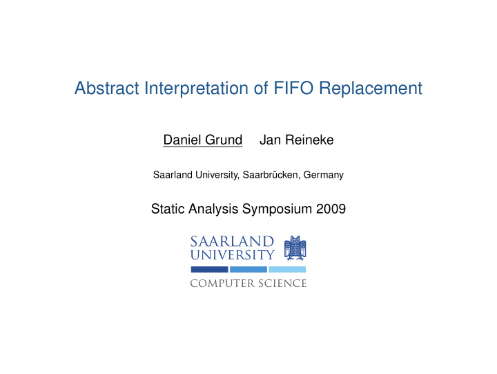 abstract interpretation of fifo replacement