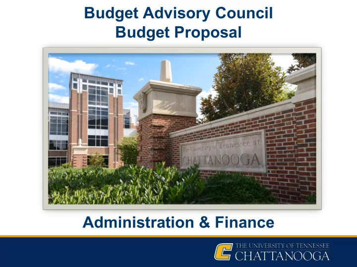 budget advisory council budget proposal administration