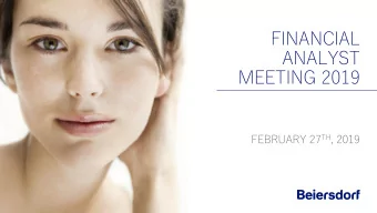 ANALYST  MEETING 2019 FEBRUARY 27 TH , 2019  DISCLAIMER  Some of the statements made in this