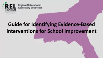 Interventions for School Improvement  Acknowledgement and disclaimer  Information and materials for