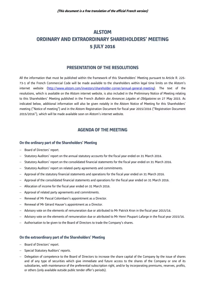 alstom ordinary and extraordinary shareholders meeting 5