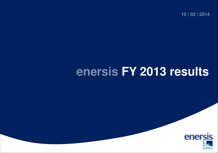 enersis fy 2013 results