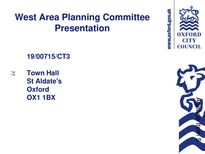 west area planning committee presentation