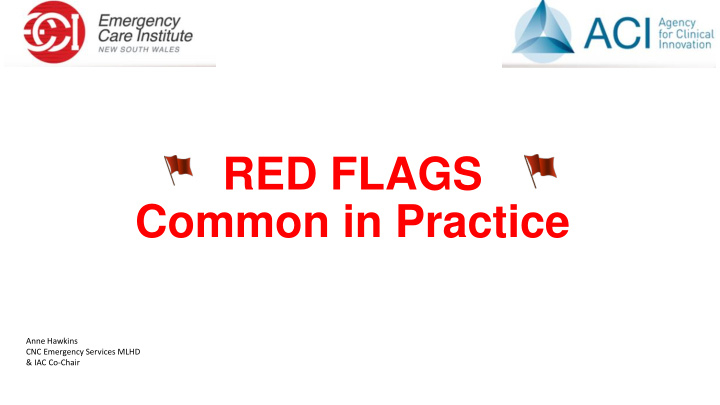 red flags common in practice
