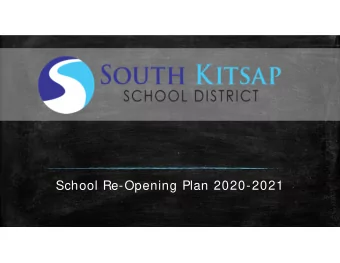 School Re-Opening Plan 2020-2021 Fall Prep Planning Process May 2020 Spring Family Thought Exchange