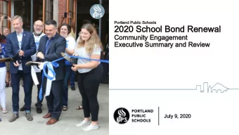 2020 School Bond Renewal  2020 School Bond Renewal  Community Engagement  Community Engagement