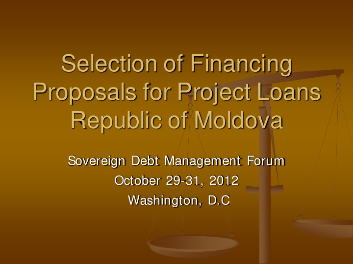 selection of financing proposals for project loans