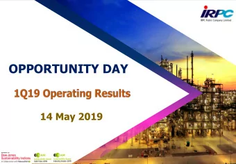 OPPORTUNITY DAY  14 May 2019  Financial Performance  Agenda  Performance by Business  Achievement