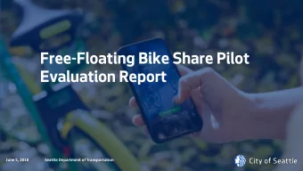 Evaluation Report  June 5, 2018  June 5, 2018  Seattle Department of Transportation  Seattle
