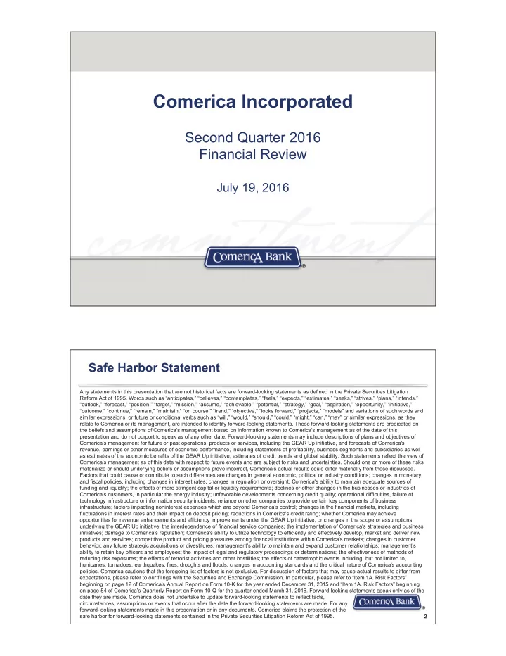 comerica incorporated