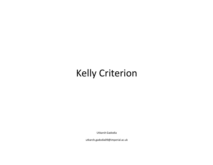 kelly criterion