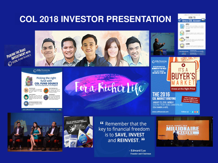 col 2018 investor presentation highlights