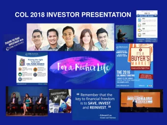 COL 2018 INVESTOR PRESENTATION  Highlights  Company Overview  Financial &amp; Operating  Highlights