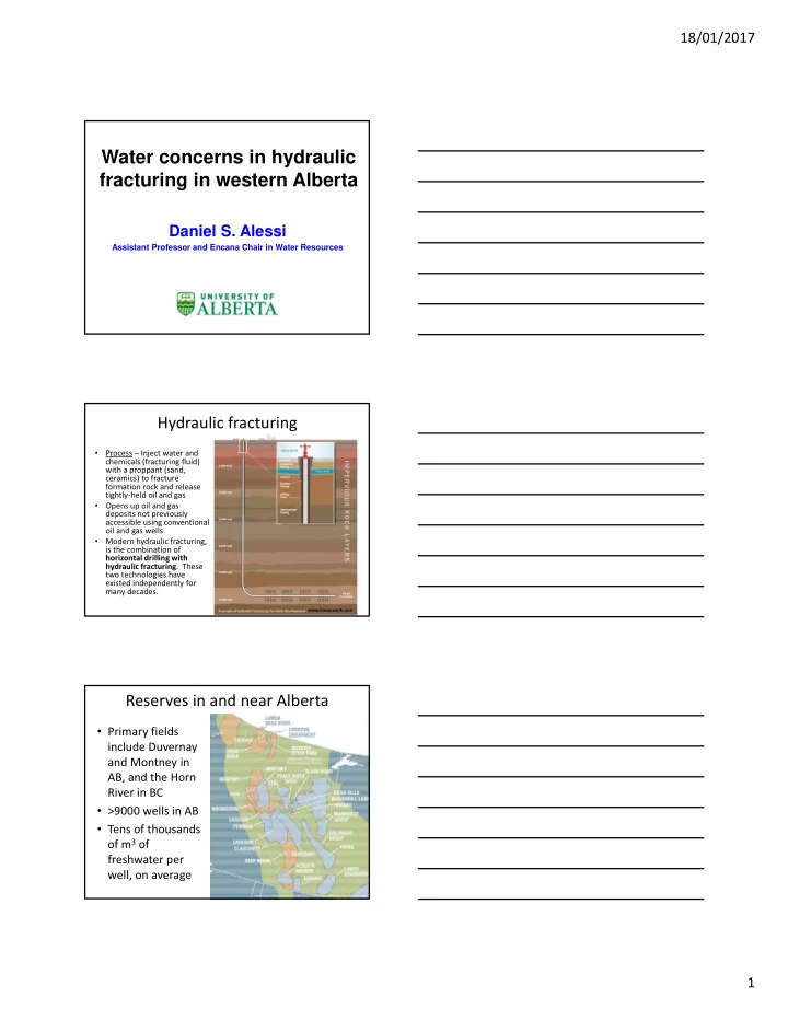 water concerns in hydraulic fracturing in western alberta