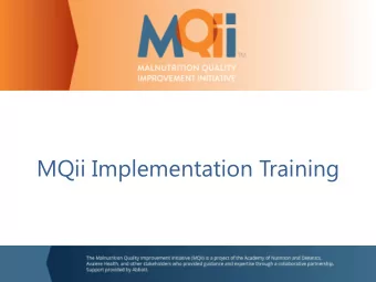 This is an Example of the Main  MQii Implementation Training  Title of a Presentation:  And This is