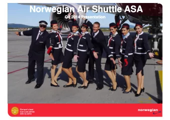 Norwegian Air Shuttle ASA  Norwegian Air Shuttle ASA  Q4 2014 Presentation  Q4 2014 Presentation
