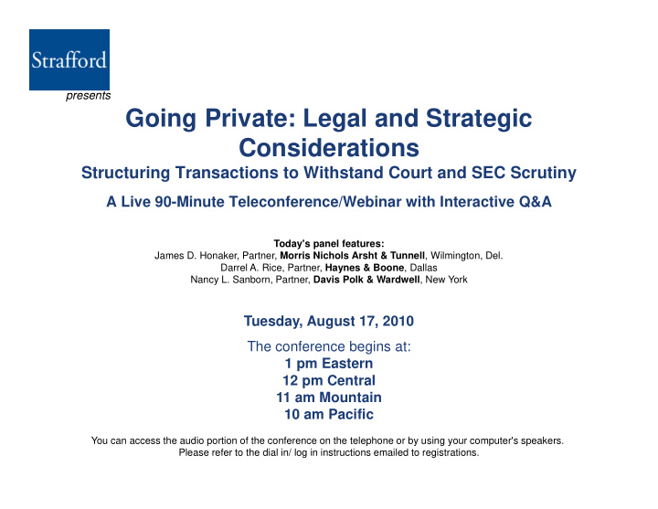 going private legal and strategic considerations