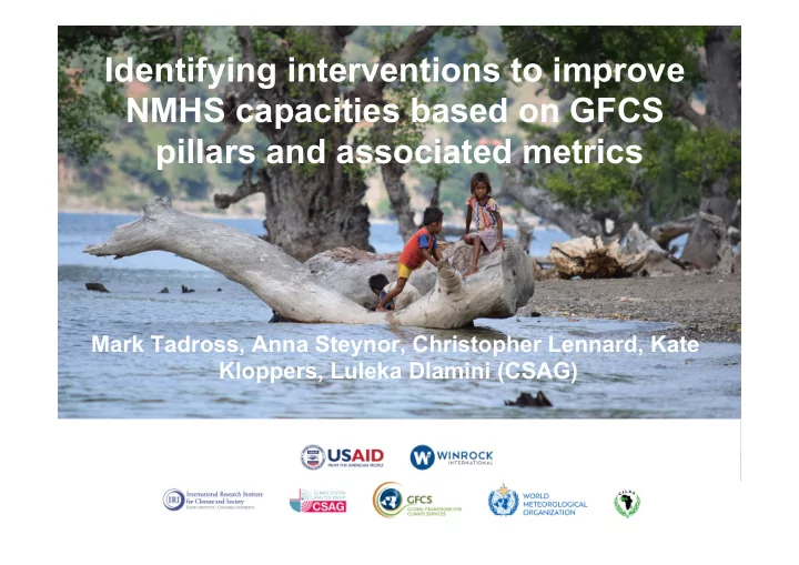 identifying interventions to improve nmhs capacities