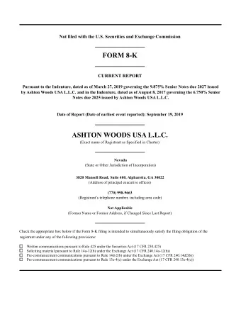 ______________  FORM 8-K  ______________  CURRENT REPORT  Pursuant to the Indenture, dated as of