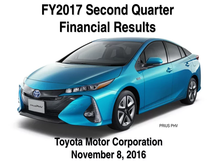 fy2017 second quarter financial results