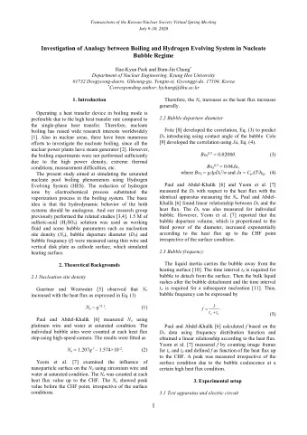 Investigation of Analogy between Boiling and Hydrogen Evolving System in Nucleate  Bubble Regime