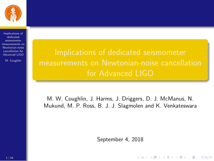 implications of dedicated seismometer