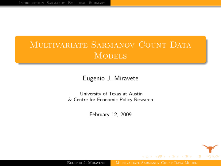 multivariate sarmanov count data models