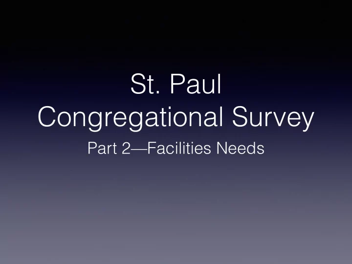 st paul congregational survey