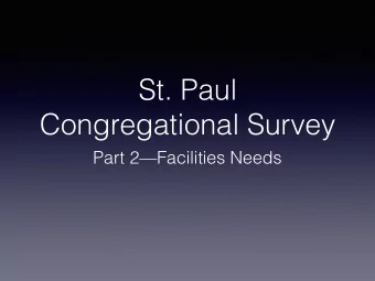 St. Paul  Congregational Survey  Part 2Facilities Needs  MINISTRY NEEDS  Somewhat  Somewhat