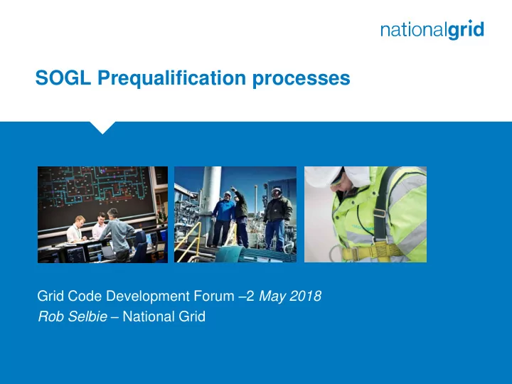 sogl prequalification processes