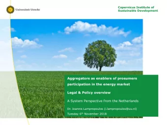 Aggregators as enablers of prosumers  participation in the energy market  Legal &amp; Policy