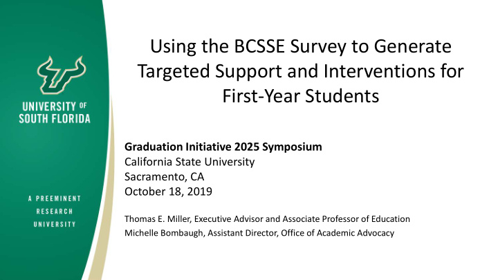 using the bcsse survey to generate targeted support and
