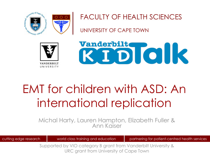 emt for children with asd an international replication