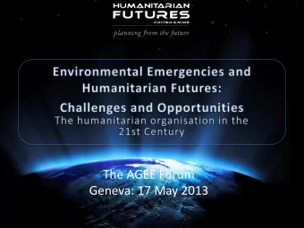 The AGEE Forum  Geneva: 17 May 2013  Four key questions:  What priority do we give to thinking