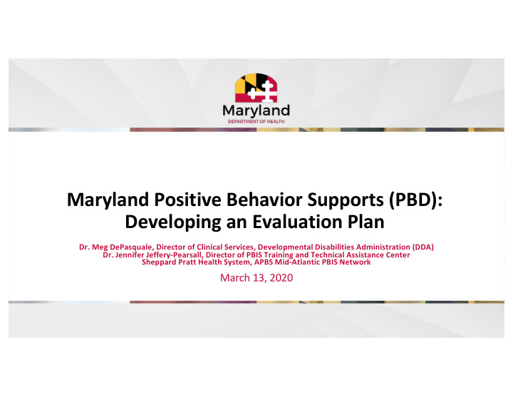 maryland positive behavior supports pbd developing an