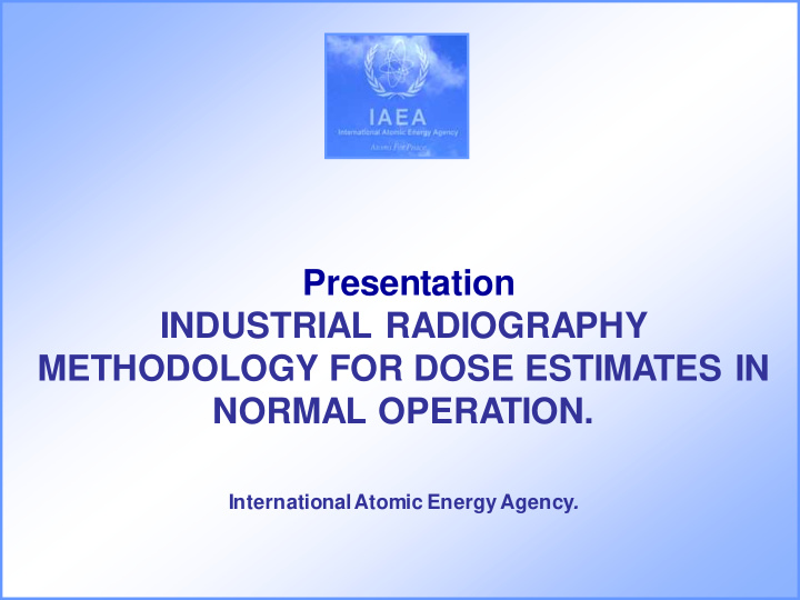 presentation industrial radiography
