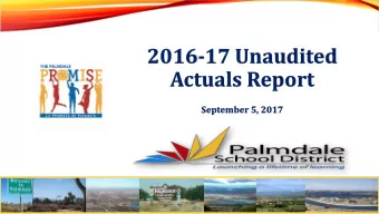 2016-17 Unaudited  Actuals Report  September 5, 2017  General Fund Revenue  and Expenditures  20