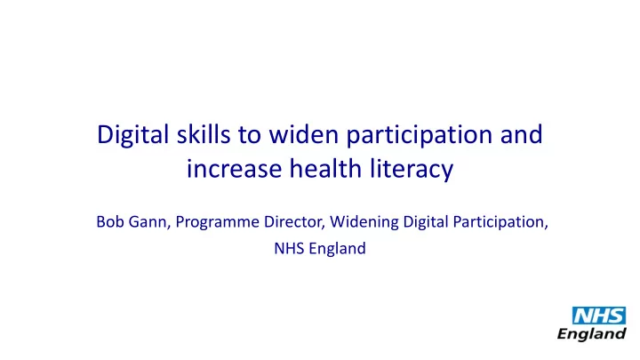 nhs england commitments a significant increase in the use