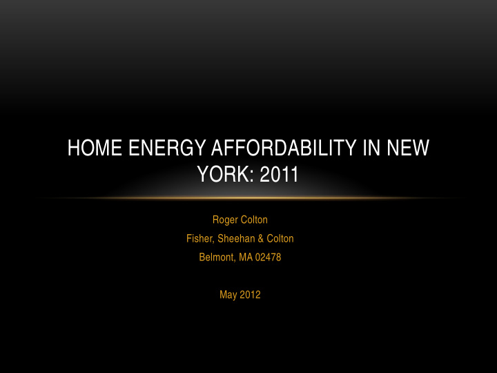 home energy affordability in new york 2011