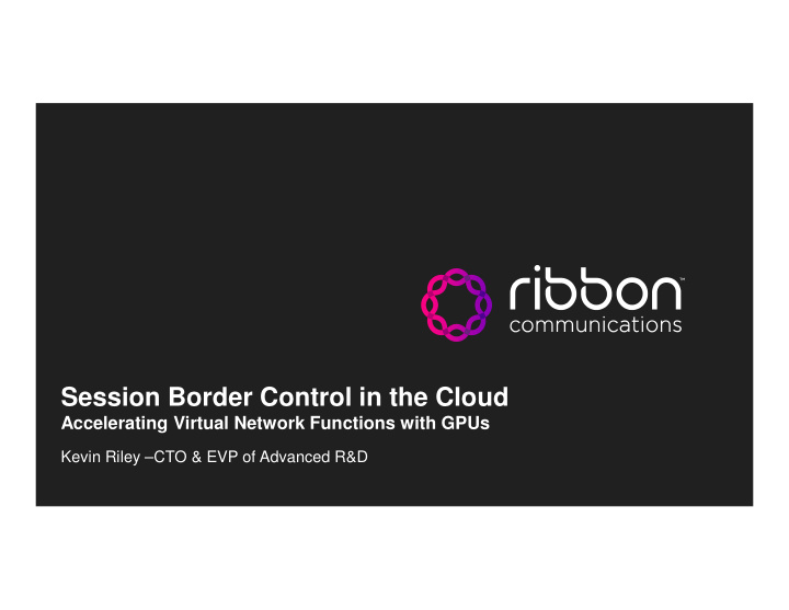 session border control in the cloud