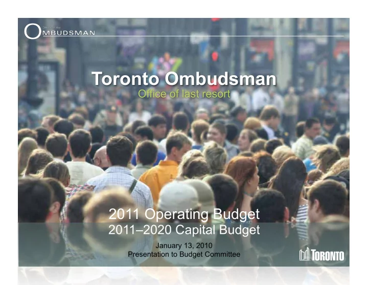 toronto ombudsman