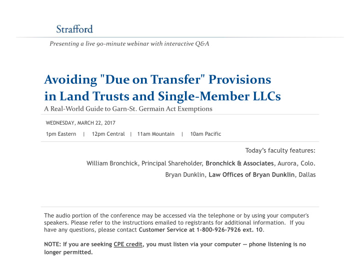 avoiding due on transfer provisions in land trusts and