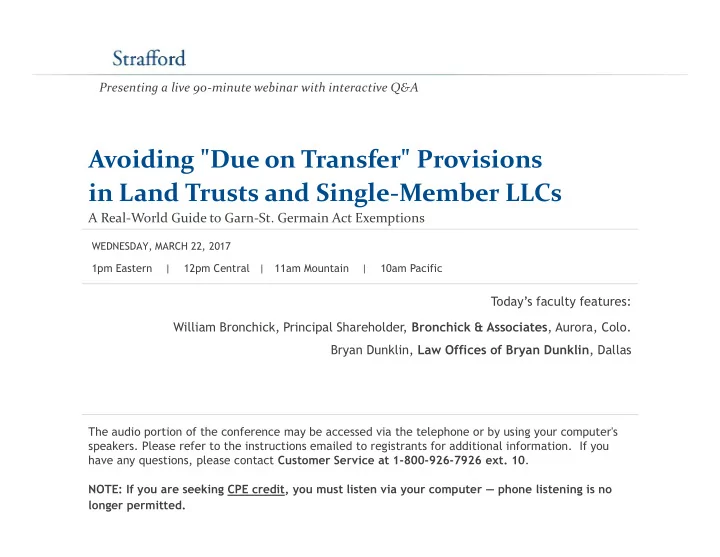 avoiding due on transfer provisions in land trusts and